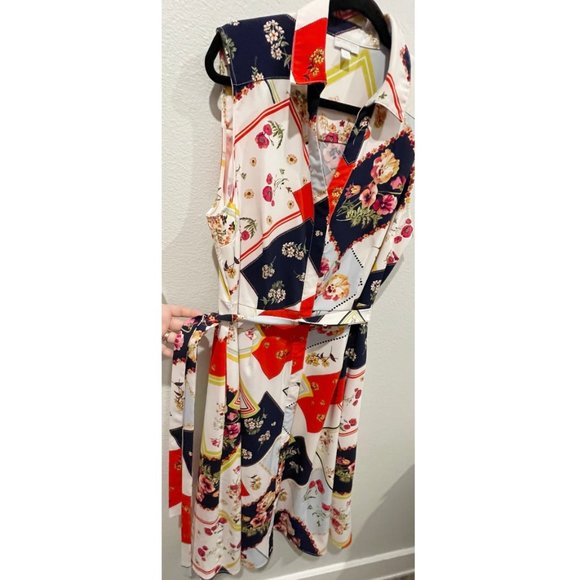 NEW YORK AND COMPANY White Floral Midi Dress - Picture 3 of 4